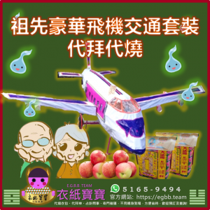 祖先豪華飛機交通套裝代拜代燒